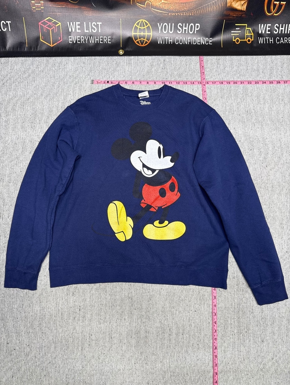 Port & Company Disney Mickey Mouse Navy Blue Sweatshirt L